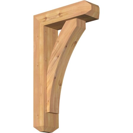 Ekena Millwork Thorton Craftsman Smooth Bracket w/ Offset Brace, Western Red Cedar, 5 1/2"W x 18"D x 30"H BKT0604X18X30THR04SWR